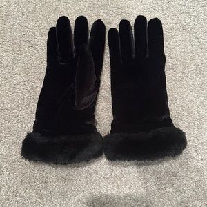 Faux fur women gloves
